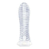 Icon Brands Nines Vibrating Sextenders Ribbed Clear - Powerful Pleasure for All Genders and Sensational Stimulation in Clear - Adult Naughty Store