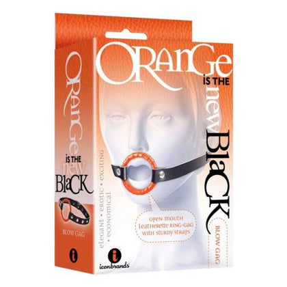 Icon Brands Black Open-Mouth Blow Gag IC2520 Unisex Bondage Fetish Gag in Orange and Black