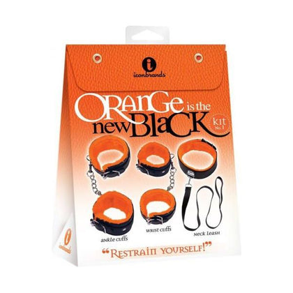 Icon Brands Orange Is the New Black Restrain Yourself Bondage Kit IC2523 - Unisex Wrist, Ankle, and Neck Restraints in Seductive Orange