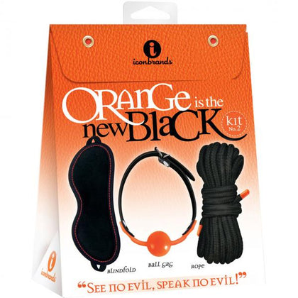 Icon Brands Velvet Blindfold Kit #2 for Couples, Gender-Neutral Sensory Deprivation Set in Orange and Black