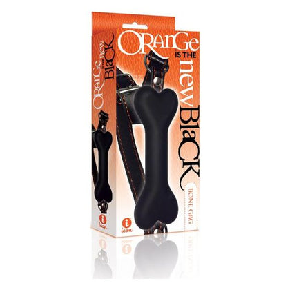 Icon Brands The Nines Orange Is The New Black Bone Gag - Model X123 - Unisex - Bondage and Fetish Toy - Bone Shaped Ball Gag - Black and Orange - Adult Naughty Store