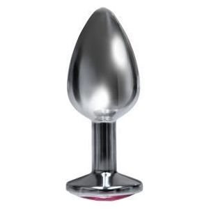 Nines Collection Silver Starter Heart Bejeweled Steel Plug - Model NSB-001 - Unisex Anal Pleasure Toy - Violet Purple - Adult Naughty Store