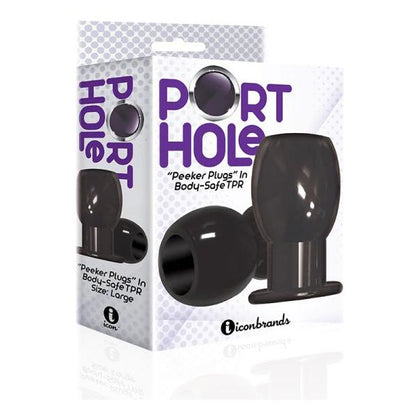 Icon Brands Port Hole Hollow Butt Plug Black - Model PH-9 - Unisex Anal Pleasure Toy