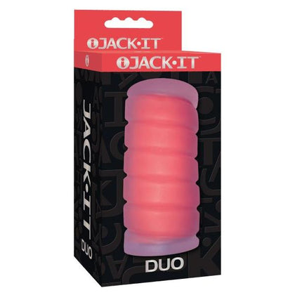 Icon Brands Jack-It Duo Cherry Stroker - Dual Pleasure Male Masturbator, Model JI-DC001, Red