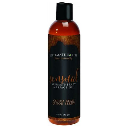 Intimate Earth Sensual Massage Oil 4oz - Cocoa Bean and Goji Berry Aromatherapy Massage Oil for Couples - Enhance Intimacy and Relaxation - Silky Smooth Glide - Moisturizing and Nourishing Fo - Adult Naughty Store