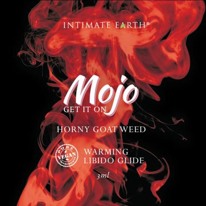 Intimate Earth Mojo Horny Goat Weed Warming Libido Glide 3ml Foil for Male Masturbators - Model: Mojo Libido Warming Glide - Male - Full Body Pleasure - Honey Brown