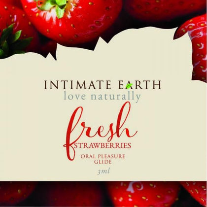 Intimate Earth Strawberry Flavored Glide Foil Pack - Deliciously Tempting Strawberry Flavored Personal Lubricant - Model: Strawberry Foil Pack 3ml e - For All Genders - Enhances Pleasure in Intimate Areas - Irresistibly Seductive Red