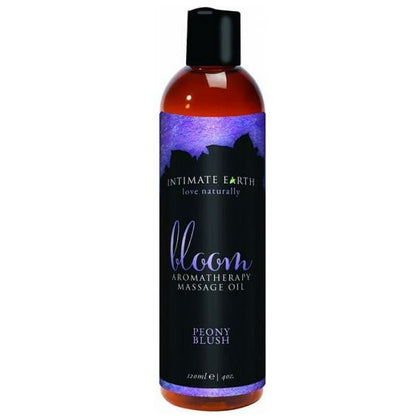 Intimate Earth Bloom Massage Oil - Sensual Aromatherapy Massage Oil for Soothing and Silky Soft Skin - Peony Blush Scent - 4oz