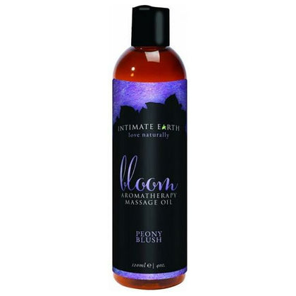 Intimate Earth Bloom Massage Oil - Sensual Aromatherapy Massage Oil for Soothing and Silky Soft Skin - Peony Blush Scent - 4oz - Adult Naughty Store