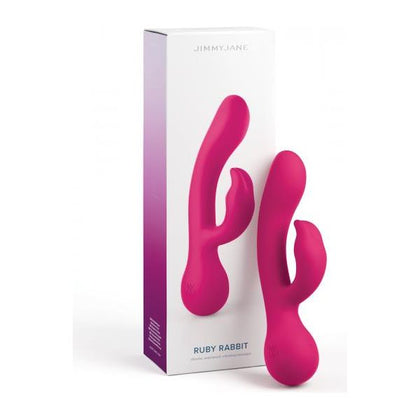 Jimmyjane Ruby Rabbit Vibrator - Ultimate Dual Stimulation Toy for Women and Couples in Pink - Adult Naughty Store