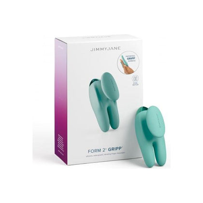 Jimmyjane Silicone Clitoral Vibrator - Form 2 Gripp Green Rechargeable Finger-Held Pleasure Stimulator (Model: Gripp) for Women and Couples