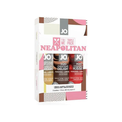 JO Tri-Me Neapolitan Triple Pack - Flavored Lubricants for Summertime Fun - Strawberry Kisses, Vanilla Cream, and Chocolate Delight - Water-Based, Toy-Friendly - 3 x 1 fl oz Bottles - Adult Naughty Store