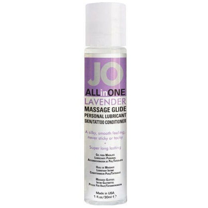 Jo All In One Massage Glide Lavender 1oz - The Ultimate Silicone-Based Massage and Intimacy Enhancer for Sensual Pleasure - Model JOMG-1 - Suitable for All Genders - Perfect for Full Body Rel - Adult Naughty Store