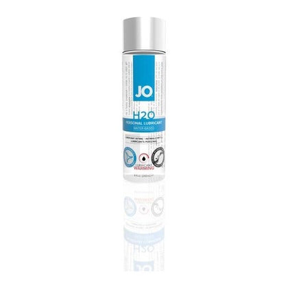 Jo H2O Warming Water Based Lubricant 8 oz - Premium Water-Based Lubricant for Enhanced Pleasure - Model: H2O-WARM8 - Gender: Unisex - Designed for Intimate Pleasure - Silky Smooth, Non-Sticky Formula - Long-Lasting and Latex Safe - Color: Clear