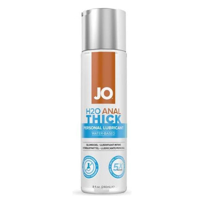 Introducing the JO H2O Anal Thick 8oz Lube - Enhance Your Anal Pleasure with Model XX005 for Men, intensified play, reduces friction and ensures a soft and moisturized skin after use.