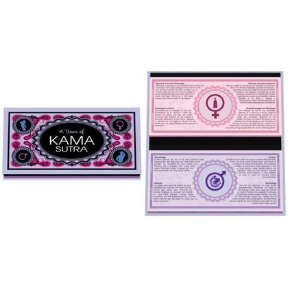 Kheper Games A Year of Kama Sutra Adult Romantic Game for Two - Reusable Sex Tip Cards for Him and Her - English, Spanish, French, and Dutch - Pleasure Enhancement - Intimate Connection - Red - Adult Naughty Store