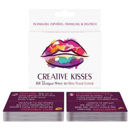 Intimate Pleasures: Creative Kisses Couples Card Game - Model X123 - For All Genders - Explore Sensual Pleasure - Multi-Language Instructions - Passionate Red - Adult Naughty Store