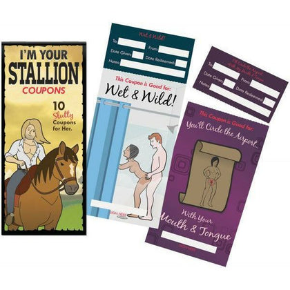 Kheper Games I'm Your Stallion Coupons - 10 Count | Fun and Flirty Sex Coupon Book for Couples