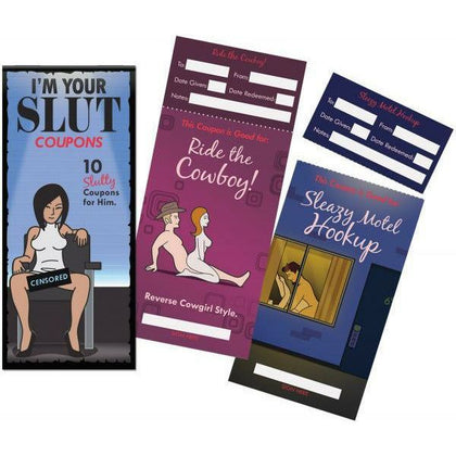 Kheper Games I'm Your Slut Coupons 10 Count - Fun and Flirty Sexual Coupon Book for Couples