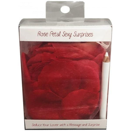 Kheper Games Rose Petal Sexy Surprises - Seductive Message Trail with White Pencil - Intimate Couples Game - 100 Petals - Silky Pouch - 10 Sexy Surprise Examples - Party Games, Gifts, Valenti - Adult Naughty Store