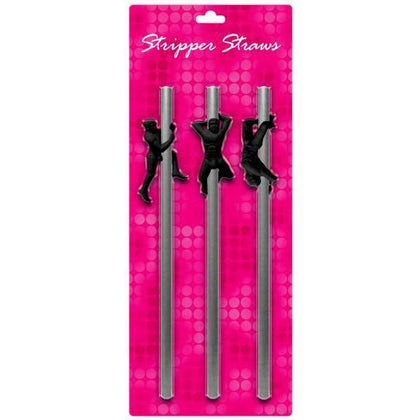 Kheper Games Male Stripper Straws - Interactive Pole Dancers for Sensual Sipping Pleasure (Set of 3, Silver) - Adult Naughty Store