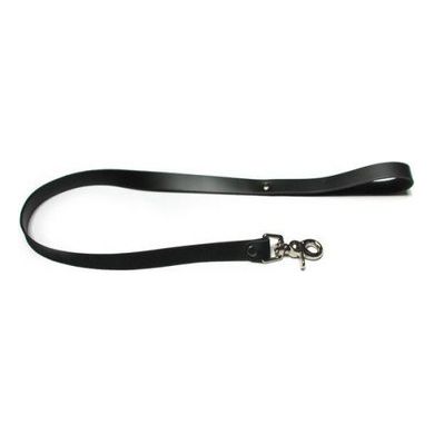 KinkLab Leather Bondage Leash - Model LBL-30 - Unisex BDSM Toy for Collars, Cuffs, and More - Black - Adult Naughty Store