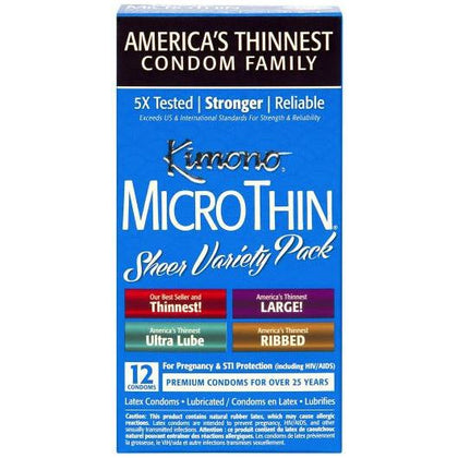 Introducing the Kimono Mico Thin Variety 12 Pack Condoms: The Ultimate Pleasure Experience for Couples - Adult Naughty Store