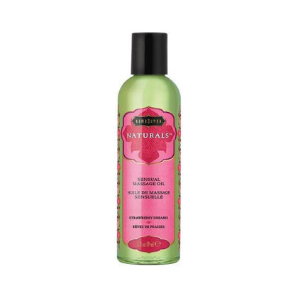 Kama Sutra Naturals Massage Oil - Strawberry 2oz: Sensual Pleasure for All Genders in a Travel-Friendly Size - Adult Naughty Store