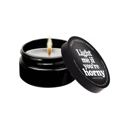 Kama Sutra Light Me If You're Horny 2oz Massage Candle - Sensual Vanilla Creme Scent - Model LS-2022 - For Couples - Intimate Body Massage and Arousal - Warm and Relaxing - TSA Approved - Mad - Adult Naughty Store