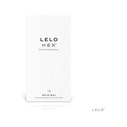 LELO Hex Original Latex Condom 12 Pack - Revolutionary Hexagonal Structure for Enhanced Pleasure and Safety - Adult Naughty Store