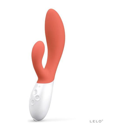 Lelo Ina 3 Coral Red Dual Action Rabbit Vibrator for Women - G-Spot and Clitoral Stimulation