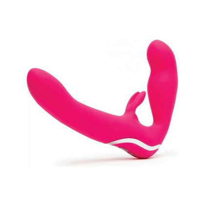 Love Honey Happy Rabbit Rechargeable Pink Vibrating Strapless Strap On - Model HR-550, Women's Intimate Pleasure Toy - Adult Naughty Store