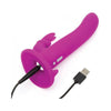 Love Honey Happy Rabbit Rechargeable Vibrating Strap On Harness Set - Model HR-15, Purple, for Couples Pleasure - Adult Naughty Store