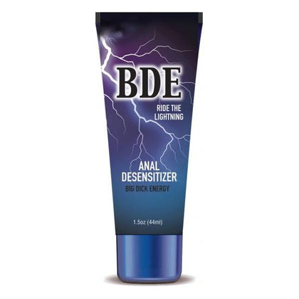 Little Genie Productions Big Dick Energy BDE Anal Desensitizer - Model BDE-1.5 - Unisex Anal Numbing Cream for Enhanced Pleasure - Ride the Lightning - 1.5 oz - Black - Adult Naughty Store