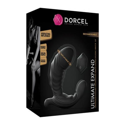 Dorcel Ultimate Expand Inflatable Silicone Vibrator - Model DE-500 - For Vaginal and Anal Pleasure - Dual Motor - Remote Control - Rechargeable - Splashproof - Black