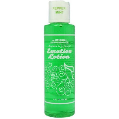 Emotion Lotion Peppermint - Warming Water-Based Flavored Lubricant for Intimate Pleasure - 4 fl oz Bottle