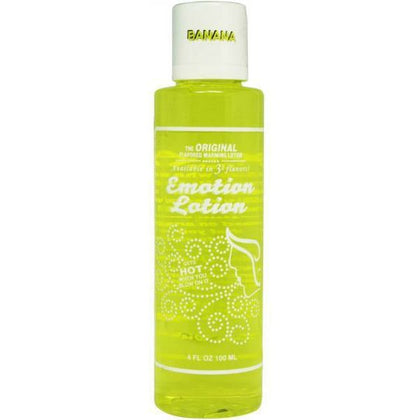 Emotion Lotion-Banana Water-Based Flavored Warming Lotion for Intimate Pleasure - Model X123, Unisex, Stimulates All Areas, Yellow