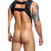 DNGEON Cropped Harness with Cock Ring - Male Basics DMBL08 - Black - Men's Bondage Restraint and Pleasure Toy - Adult Naughty Store