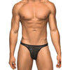 Male Power Bong Thong Stretch Lace Black L/XL - Alluring Floral Lace Underwear for Men - Adult Naughty Store