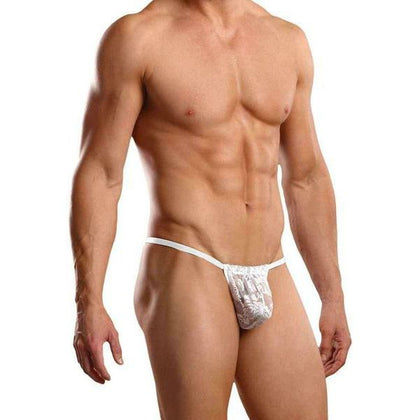 Male Power Stretch Lace Posing Strap - White, One Size Fits Most, Model MP-LS-001, Men's Erotic Underwear - Adult Naughty Store