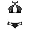 Magic Silk Lust Fetish Juno Black L/XL Women's Bondage Lingerie Set - Adult Naughty Store