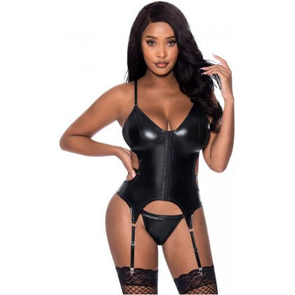 Magic Silk Club Candy Basque & Cheeky Panty Set Black L/XL - Seductive Women's Lingerie for Alluring Role Play and Intimate Pleasure (Model 2023)