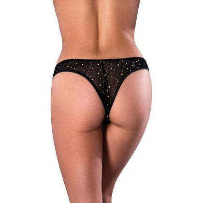 Glitz & Glam Seductive Black Tanga L/XL - Sensual Underwear for Women's Naughty Role Play