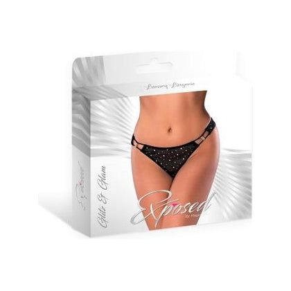 Glitz & Glam Sensual Seduction Tanga Black S/M - Women's Revealing Underwear for Naughty Role Play