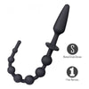 Maia Toys Sorra 2-Ended Anal Beads & Plug - Model S2ABP-2022 - Unisex Pleasure - Black - Adult Naughty Store