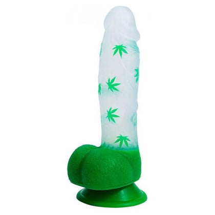 Maia Toys Leif 7 Silicone Suction Cup Dong - Model 420: Unisex, Cannabis Print, Green