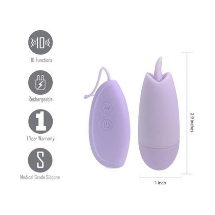 Maia Toys Ellie Super Charged Tongue Action Wire Egg Light Purple - USB Rechargeable 10 Function Tongue Action Vibrator for Women's Clitoral Stimulation - Adult Naughty Store