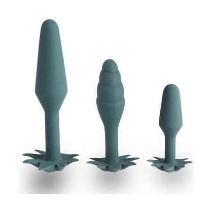 Maia Toys Doobies 420 Butt Plugs Set Of 3 - Medical Grade Silicone Anal Trainer Kit for All Genders - Model Number: DT-420 - Explore Sensual Delights with Pot Leaf Design - Black