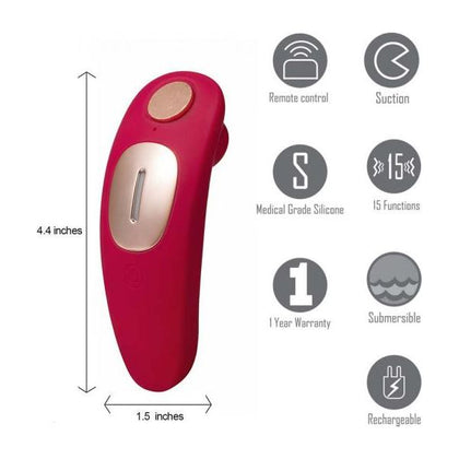 Maia Toys Remi R15 Rechargeable Remote Control Suction Panty Vibe - Public Play Pleasure for Women - Red