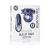 Sensuelle Remote Control Rechargeable Bullet Ring Blue - Powerful Studded Cock Ring for Couples Pleasure - Adult Naughty Store